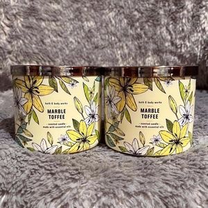 Bath and Body Works Marble Toffee Candles Bundle of 2